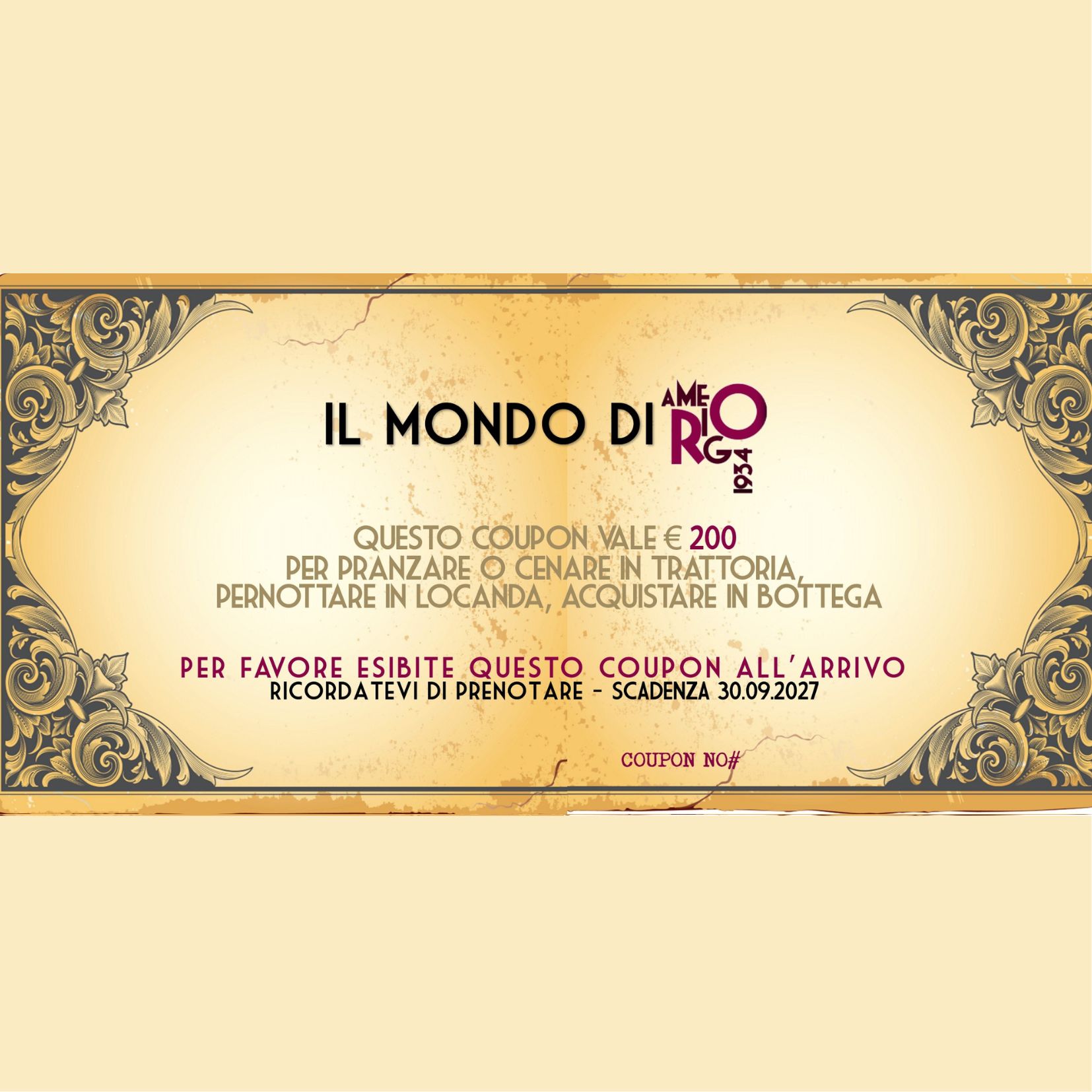Il mondo di Amerigo buono da 200 euro