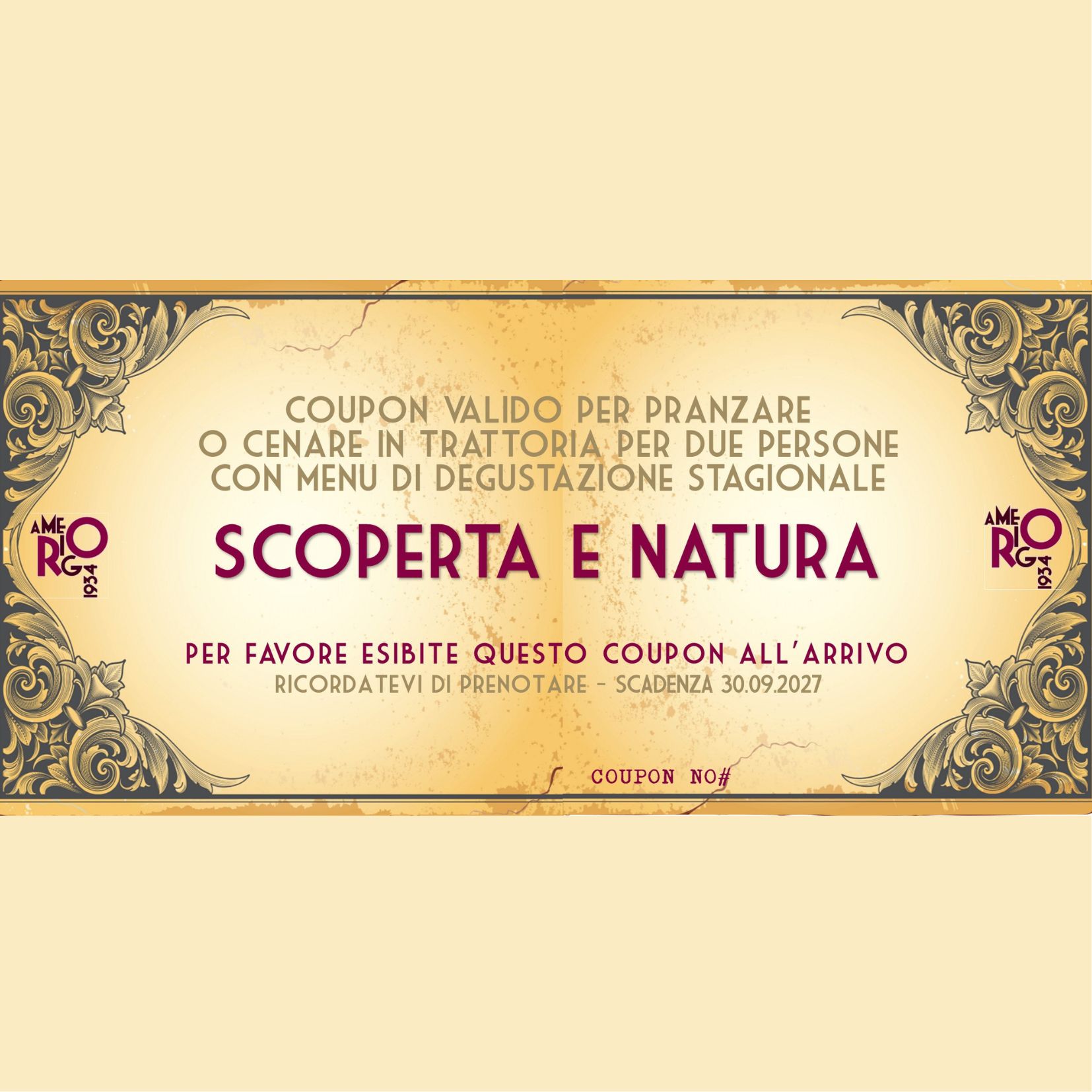 Scoperta e natura - Menù degustazione vini esclusi